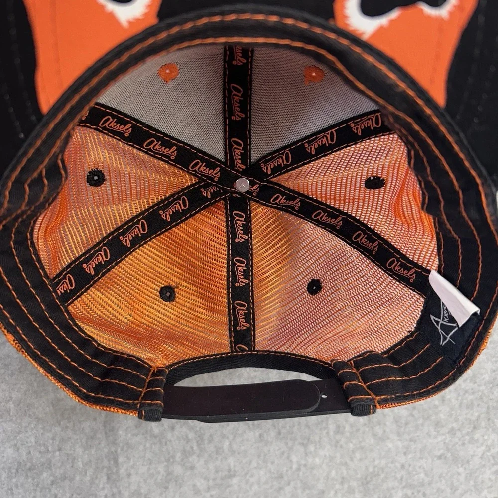 Aksels Tiger Patch Embroidered Black Orange Youth  Trucker  Hat Cap